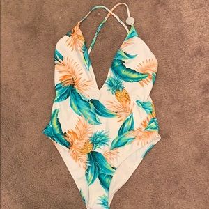 One Piece Tropical Bathing Suit